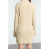 Women Fashion Stylish Mini Length Stand Collar Slim Knitwear Soft Textured Leggings Dress