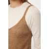 Women Fashion Stylish Mini Length Pool Neck Regular Knitwear Soft Textured Strappy Dress