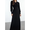 Women Fashion Stylish Maxi Length Double Breasted Regular Plain Knitted Dress
