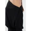 Kadın Moda Şık Midi Boy Asimetrik Yaka Slim Düz Asimetrik Tek Kol Belden Oturtmalı Esnek Örme Elbise