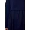Womens Mini Length Crew Neck Relaxed Plain Woven Garni and Pleated Detailed A Cut Bell Shape Knitted Dress
