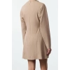 Womens Fashion Stylish Mini Length Crew Neck Regular A Cut Stitch Detailed Woven Dress