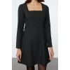 Women Fashion Stylish Mini Length Square Neck Regular Waist Open Bow Detailed Woven Dress