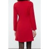 Women Fashion Stylish Mini Length Stand Collar Regular A Cut Pocket Detailed Woven Dress