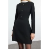 Women Fashion Stylish Mini Length Stand Collar Regular A Cut Button Detailed Woven Dress