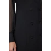 Women Fashion Stylish Mini Length Jacket Collar Regular Chiffon Sleeve Detailed Woven Jacket Dress