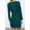 Women Fashion Stylish Mini Length Square Collar Regular Pocket Detailed Woven Jacket Dress