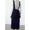 Women Fashion Stylish Midi Length V Neck Regular Vest Woven Dress
