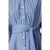 Women Fashion Stylish Mini Length Shirt Collar Regular Brown 001 Striped Woven Dress