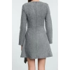 Womens Fashion Stylish Mini Length Crew Neck Regular Waist Open Flounce Detailed Woven Dress