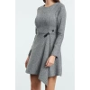Womens Fashion Stylish Mini Length Crew Neck Regular Waist Open Flounce Detailed Woven Dress