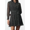 Women Fashion Stylish Mini Length Shirt Collar Regular Animal Woven Dress