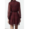Women Fashion Stylish Mini Length Shirt Collar Regular Animal Woven Dress