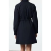 Womens Fashion Stylish Mini Length Shirt Collar Regular Waist Tunnel Detailed Cotton Woven Dress