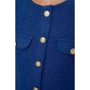 Women Fashion Stylish Mini Length Crew Neck Regular A Cut Button Detailed Tweed Woven Dress