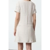 Women Fashion Stylish Mini Length Crew Neck Regular A Cut Button Detailed Tweed Woven Dress