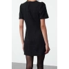 Women Fashion Stylish Mini Length Crew Neck Regular A Cut Pocket Detailed Woven Dress
