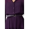 Womens Mini Length Regular Abstract Patterned Belted Skirt Opening at Waist Lined Chiffon Woven Dress