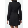 Women Fashion Stylish Mini Length Jacket Collar Regular Belted Shawl Collar Woven Jacket Dress