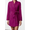 Women Fashion Stylish Mini Length Jacket Collar Regular Belted Shawl Collar Woven Jacket Dress