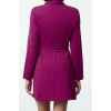 Women Fashion Stylish Mini Length Jacket Collar Regular Belted Shawl Collar Woven Jacket Dress
