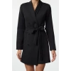 Women Fashion Stylish Mini Length Jacket Collar Regular Belted Shawl Collar Woven Jacket Dress