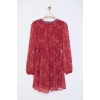 Women Fashion Stylish Mini Length V Neck Regular Floral Woven Dress
