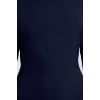 Women Fashion Stylish Midi Length Crew Neck Regular Shift Straight Cut Satin Woven Dress