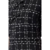 Women Fashion Stylish Mini Length Crew Neck Regular Plaid A Cut Bow Detailed Woven Tweed Dress
