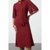 Womens Midi Length Stand Collar Pleated Sleeves Tied Collar A Cut Lined Chiffon Woven Winter Dress