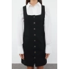 Women Fashion Stylish Mini Length Square Collar Regular Polyviscon Fabric Lined Woven Jacket Dress