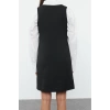 Women Fashion Stylish Mini Length Square Collar Regular Polyviscon Fabric Lined Woven Jacket Dress