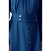 Womens Midi Length Shirt Collar Regular Belted Snap Detail Low Sleeve Wide Pattern Woven Shirt Dress