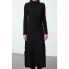 Women Fashion Stylish Maxi Length Crew Neck Regular Plain Textured A-Line Flexible Knitted Dress