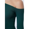 Women Fashion Stylish Midi Length Asymmetrical Collar Slim Fitted Bodycon Elastic Knitted Dress