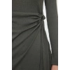 Women Fashion Stylish Mini Length Crew Neck Slim Fitted Bodycon Elastic Ribbed Knit Dress
