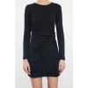Women Fashion Stylish Mini Length Crew Neck Slim Fitted Bodycon Elastic Ribbed Knit Dress