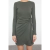 Women Fashion Stylish Mini Length Crew Neck Slim Fitted Bodycon Elastic Ribbed Knit Dress