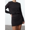 Kadın Mini Boy Bisiklet Yaka Slim Soft Touch Yumuşak Kumaşlı Fitted Vücuda Oturan Esnek Örme Elbise