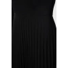 Womens Fashion Maxi Length Stand Collar Slim Pleated Detail Skater Waist Open Long Sleeve Flexible Knitted Dress