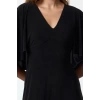 Women Fashion Stylish Maxi Length V Neck Regular Plain Cape Elastic Knitted Dress