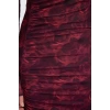 Womens Maxi Length Cowl Neck Slim Abstract Gathered Detail Slit Bodycone Knitted Dress