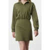 Women Fashion Stylish Mini Length Polo Collar Regular Plain Fitted Knitted Dress