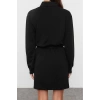 Women Fashion Stylish Mini Length Polo Collar Regular Plain Fitted Knitted Dress