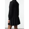Women Fashion Stylish Mini Length V Neck Regular Shift Straight Cut Skirt Flounce Belmando Woven Dress