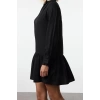 Women Fashion Stylish Mini Length V Neck Regular Shift Straight Cut Skirt Flounce Belmando Woven Dress