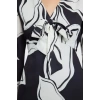 Women Fashion Stylish Midi Length V Neck Regular Floral Patterned A Cut Lace Detail Satin Woven Dress