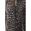 Women Fashion Stylish Mini Length Stand Collar Regular Leopard Patterned Plain Pattern Lined Chiffon Woven Winter Dress