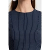 Womens Fashion Stylish Mini Length Crew Neck Regular Striped Skirt Waist Opening Polyviscon Woven Dress