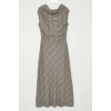 Women Fashion Stylish Midi Length Cowl Neck Regular Plaid Checkered A Cut Flannel Fabric Winter Woven Dress